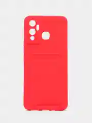 Красный чехол Infinix Hot 12 Play, с защитой камеры, с карманом для пластиковой карты
