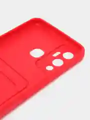 Красный чехол Infinix Hot 12 Play, с защитой камеры, с карманом для пластиковой карты