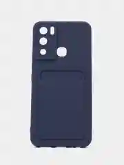 Синий чехол Infinix HOT 12I, с защитой камеры и карманом для пластиковой карты