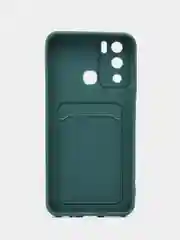Тёмно-зелёный чехол Infinix HOT 12I, с защитой камеры и карманом для пластиковой карты
