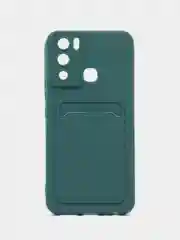 Тёмно-зелёный чехол Infinix HOT 12I, с защитой камеры и карманом для пластиковой карты