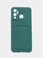 Зеленый чехол Infinix Hot 12 Play, с защитой камеры, с карманом для пластиковой карты