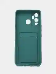 Зеленый чехол Infinix Hot 12 Play, с защитой камеры, с карманом для пластиковой карты