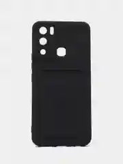 Хром чехол Infinix HOT 12I, с защитой камеры и карманом для пластиковой карты