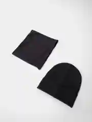 Угольный шапка детская со снудом, хлопковая, унисекс