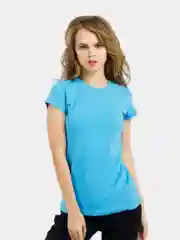 Голубой футболка женская, однотонная