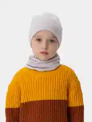 Розовый шапка детская со снудом, хлопковая, унисекс