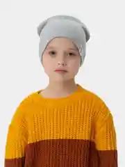 Серый шапка для девочки, двухслойная