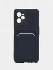 Темно-синий чехол REALME C35 с карманом для карточки, и защитой камеры