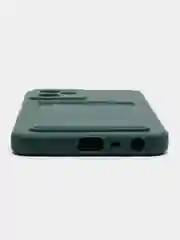 Тёмно-зелёный чехол REALME C35 с карманом для карточки, и защитой камеры