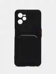 Черный чехол REALME C35 с карманом для карточки, и защитой камеры