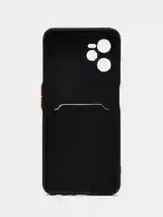 Черный чехол REALME C35 с карманом для карточки, и защитой камеры