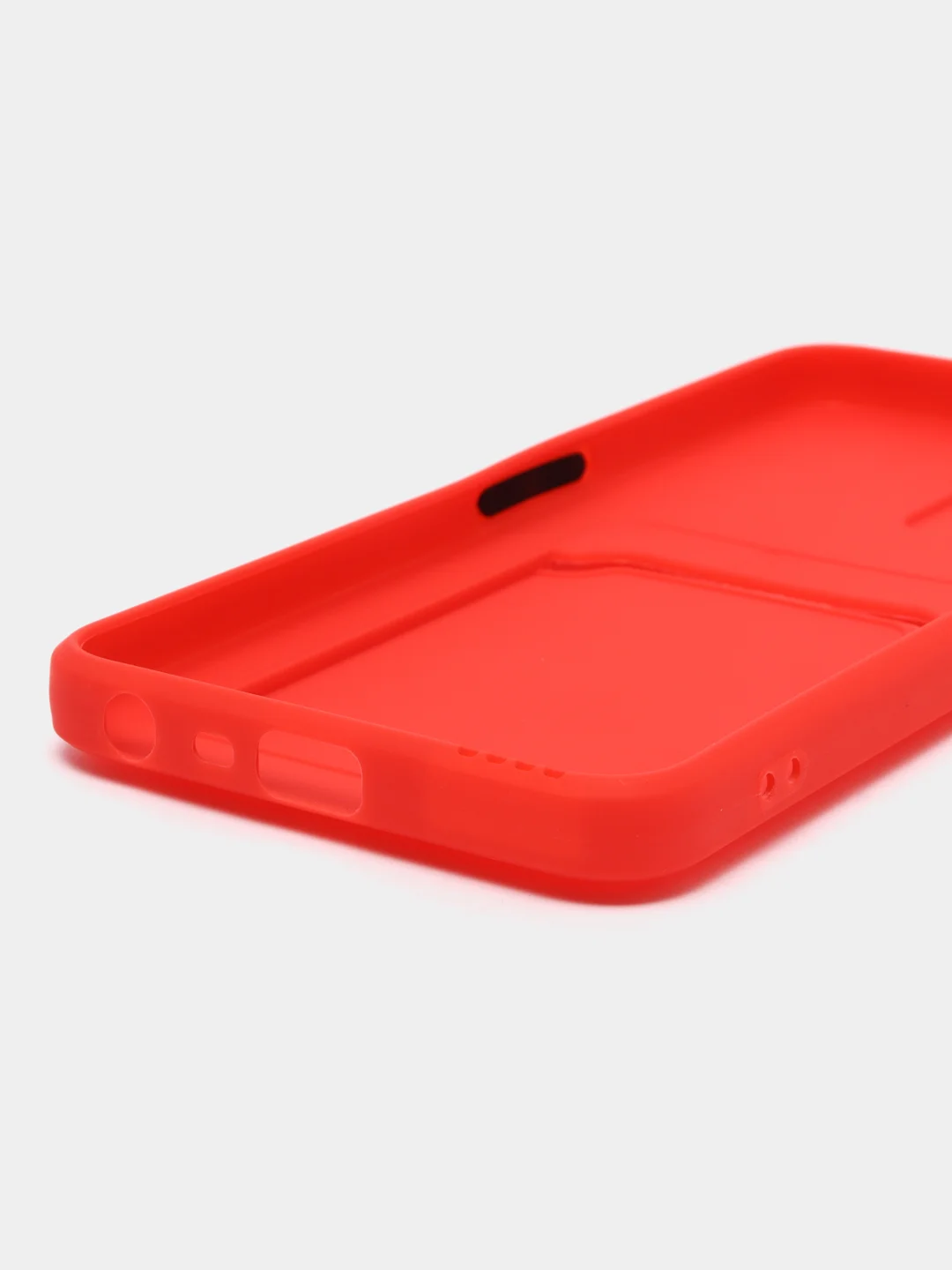 Красный чехол REALME C35 с карманом для карточки, и защитой камеры