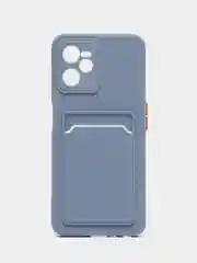 Серый чехол REALME C35 с карманом для карточки, и защитой камеры