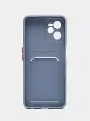 Серый чехол REALME C35 с карманом для карточки, и защитой камеры