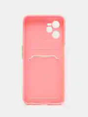 Розовый чехол REALME C35 с карманом для карточки, и защитой камеры