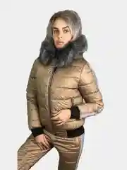 Бежевый костюм женский зимний горнолыжный, лыжный теплый комплект куртка и брюки, большие размеры