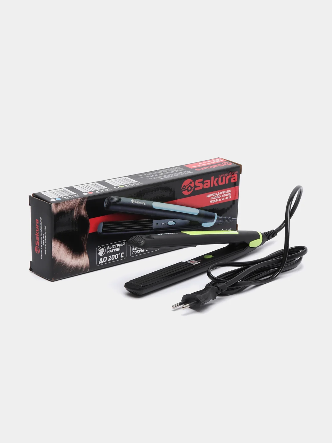 Зеленый плойка Sakura SA-4515GR, гофре, 30 Вт