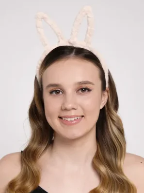 Белый ободок с ушками зайки Хэллоуин Mimi Beauty