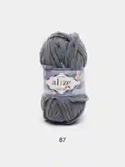 Серый меланж пряжа плюшевая Alize Velluto, 100% микрополиэстер, 100г, 68м, плюшевая, велюровая веллюто