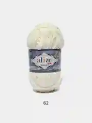 Молочный пряжа плюшевая Alize Velluto, 100% микрополиэстер, 100г, 68м, плюшевая, велюровая веллюто