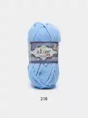 Небесно-голубой пряжа плюшевая Alize Velluto, 100% микрополиэстер, 100г, 68м, плюшевая, велюровая веллюто