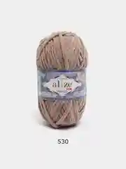 Песочный хаки пряжа плюшевая Alize Velluto, 100% микрополиэстер, 100г, 68м, плюшевая, велюровая веллюто