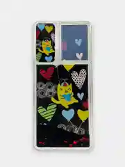 Черный чехол Xiaomi Redmi Note 10 Pro переливающийся жидкий с блестками и защитой камеры