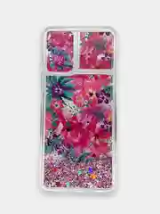 Коралловый меланж чехол Xiaomi Redmi Note 10, Note 10S, Poco M5s переливающийся жидкий и защитой камеры