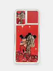 Красный чехол Xiaomi Redmi Note 10, Note 10S, Poco M5s переливающийся жидкий и защитой камеры