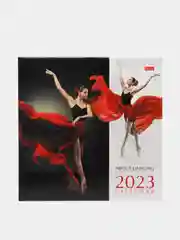 Черный календарь перекидной на скрепке, 30 х 30 см, 2025 год