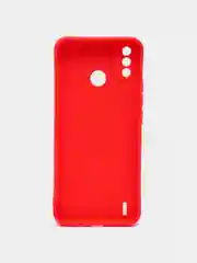Красный чехол на TECNO Spark 6 Go, силиконовый, с защитой камеры