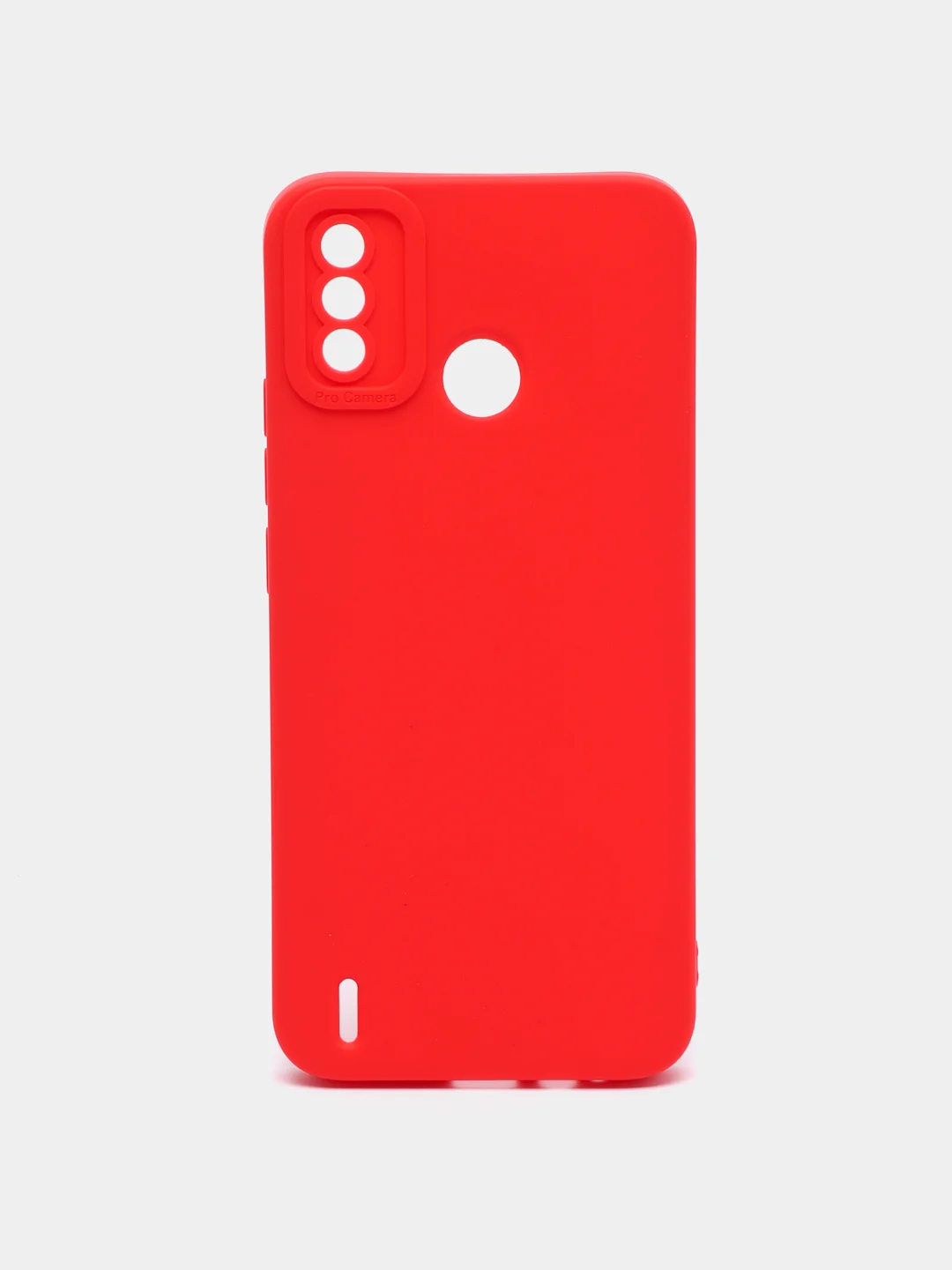 Красный чехол на TECNO Spark 6 Go, силиконовый, с защитой камеры