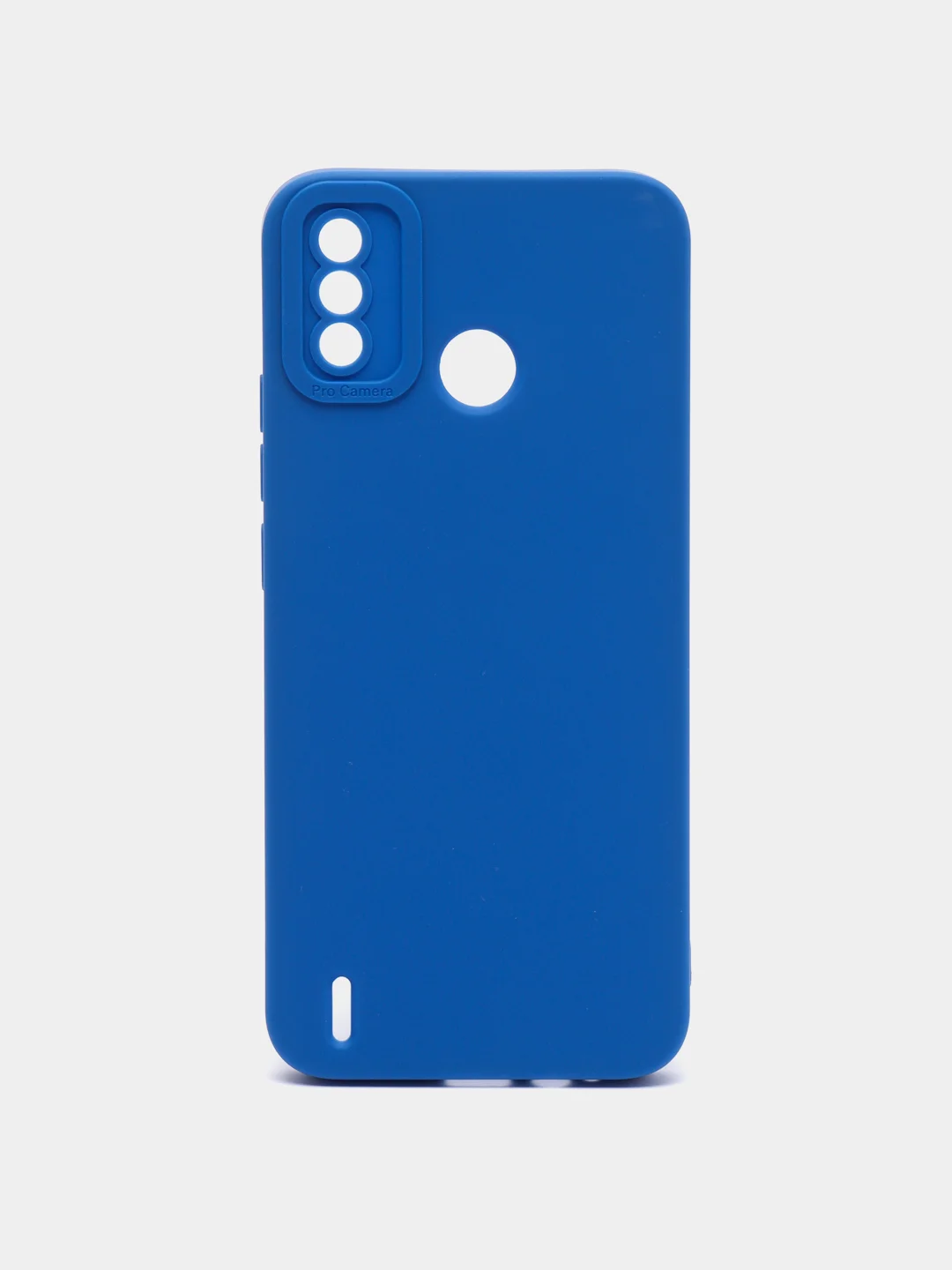 Синий чехол на TECNO Spark 6 Go, силиконовый, с защитой камеры