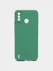 Зеленый чехол на TECNO Spark 6 Go, силиконовый, с защитой камеры