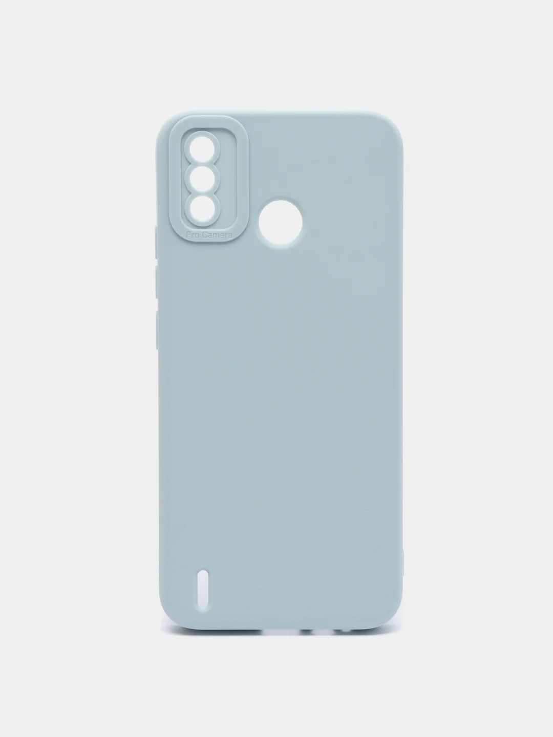 Серый металлик чехол на TECNO Spark 6 Go, силиконовый, с защитой камеры