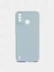 Серый металлик чехол на TECNO Spark 6 Go, силиконовый, с защитой камеры