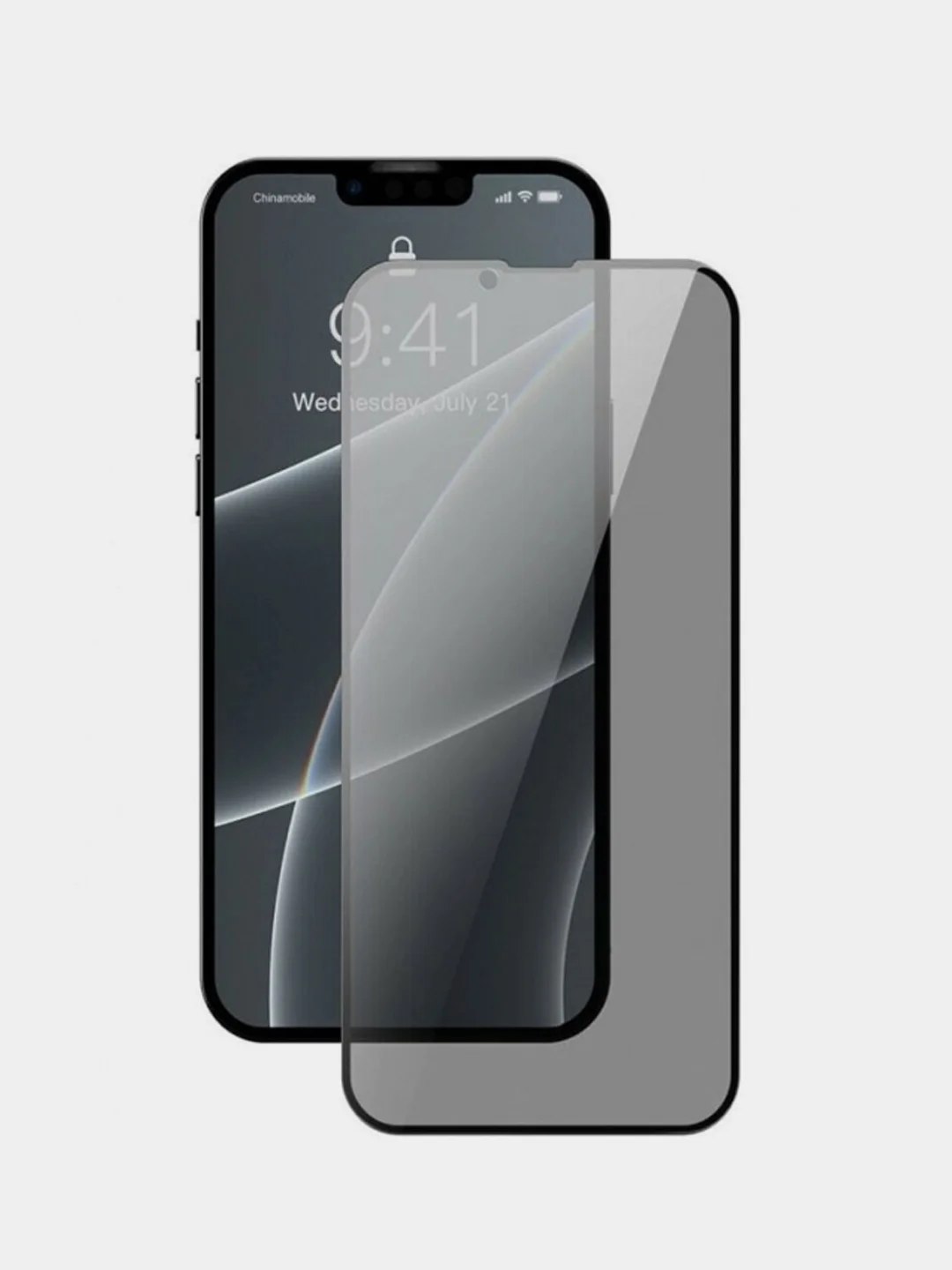 Защитное стекло "Антишпион" на iPhone 14 Max/Pro Max/13 Pro Max/, чёрное