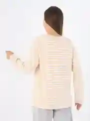 Бежевый кофта женская в полоску, оверсайз
