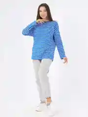 Белый кофта женская в полоску, оверсайз