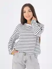 Белый кофта женская в полоску, оверсайз
