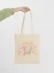 Молочный сумка женская через плечо, пляжная сумка, шоппер "ЗАЙКИ", хлопковая