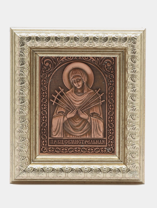 Семистрельная икона Божьей Матери, 11 x 13 см