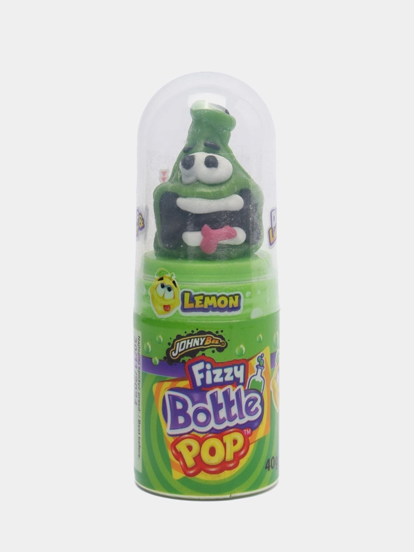 Леденцы с кислой пудрой лимон Johny Bee "Dip-n-Lick Fizzy Bottle Pop", 40 г