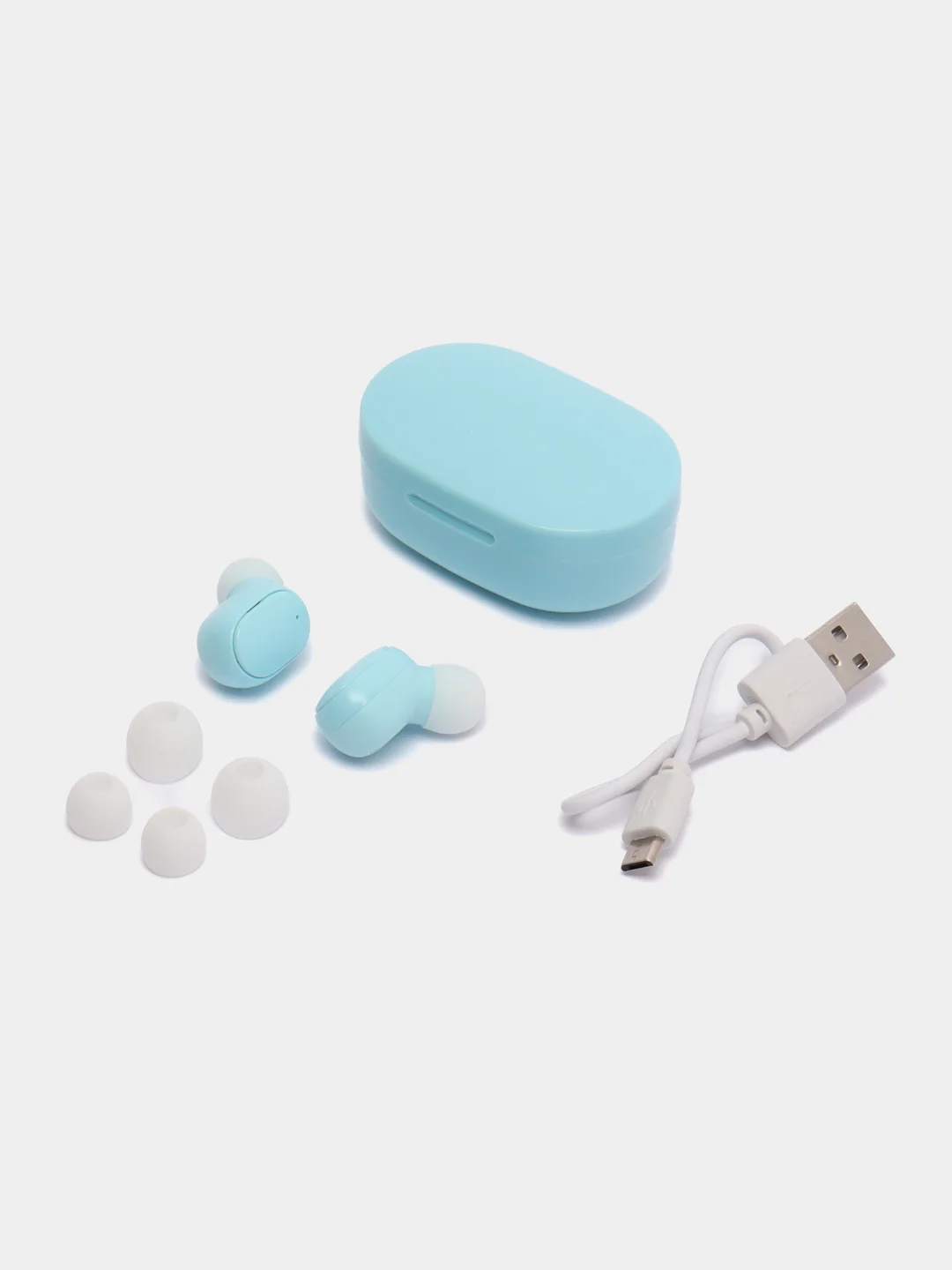 Голубой беспроводные наушники TWS A6S MiPods, Bluetooth 5.1