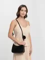 Угольный сумка женская, с цепочкой, из экокожи