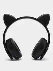 Черный детские беспроводные наушники "Cat Ear", c кошачьими светящимися ушками