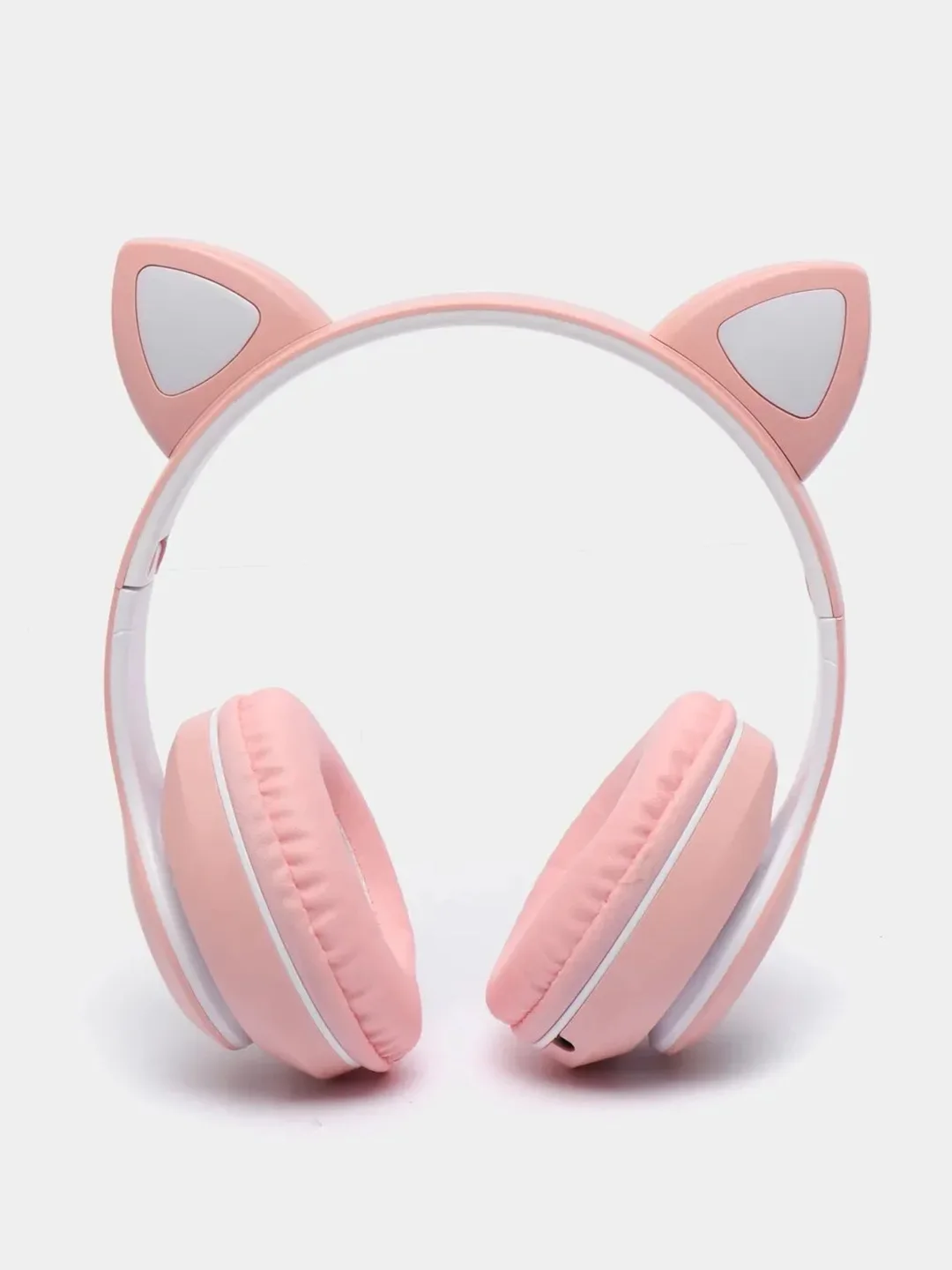 Пудровый детские беспроводные наушники "Cat Ear", c кошачьими светящимися ушками