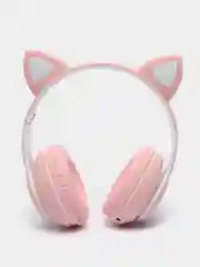 Пудровый детские беспроводные наушники "Cat Ear", c кошачьими светящимися ушками