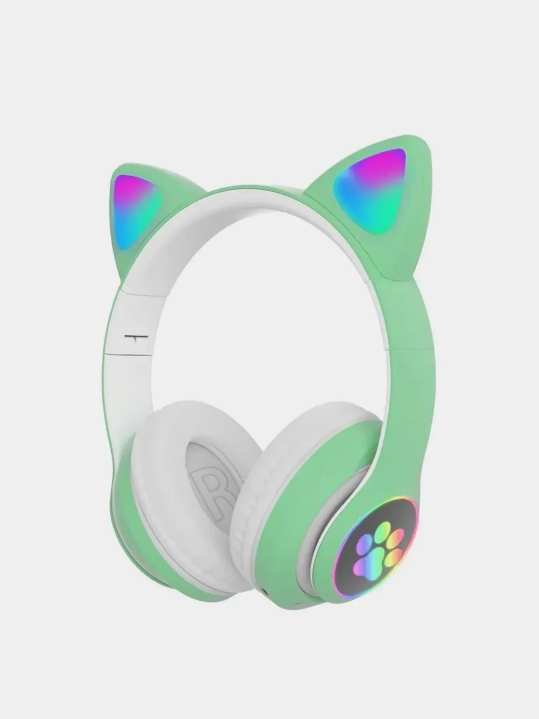Салатовый детские беспроводные наушники "Cat Ear", c кошачьими светящимися ушками